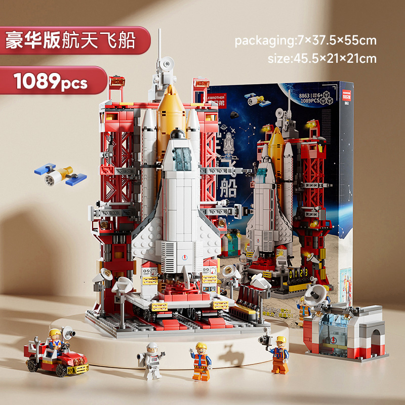 

Blocks Aerospace Aviation Glowing Moon Space Station Compatible With Lego Airplanes And Rockets Ship Brick Toys Children Christmas Gif 230107