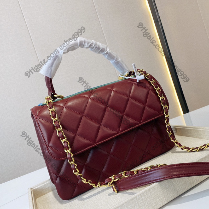 

Top Handle Trendy Flap Tote Bags Diamond Quilted Vintage Lambskin Designer Crossbody Gold Hardware Shoulder Handbags Luxury Wallets Womens Purses Sacoche 25x17cm, Box