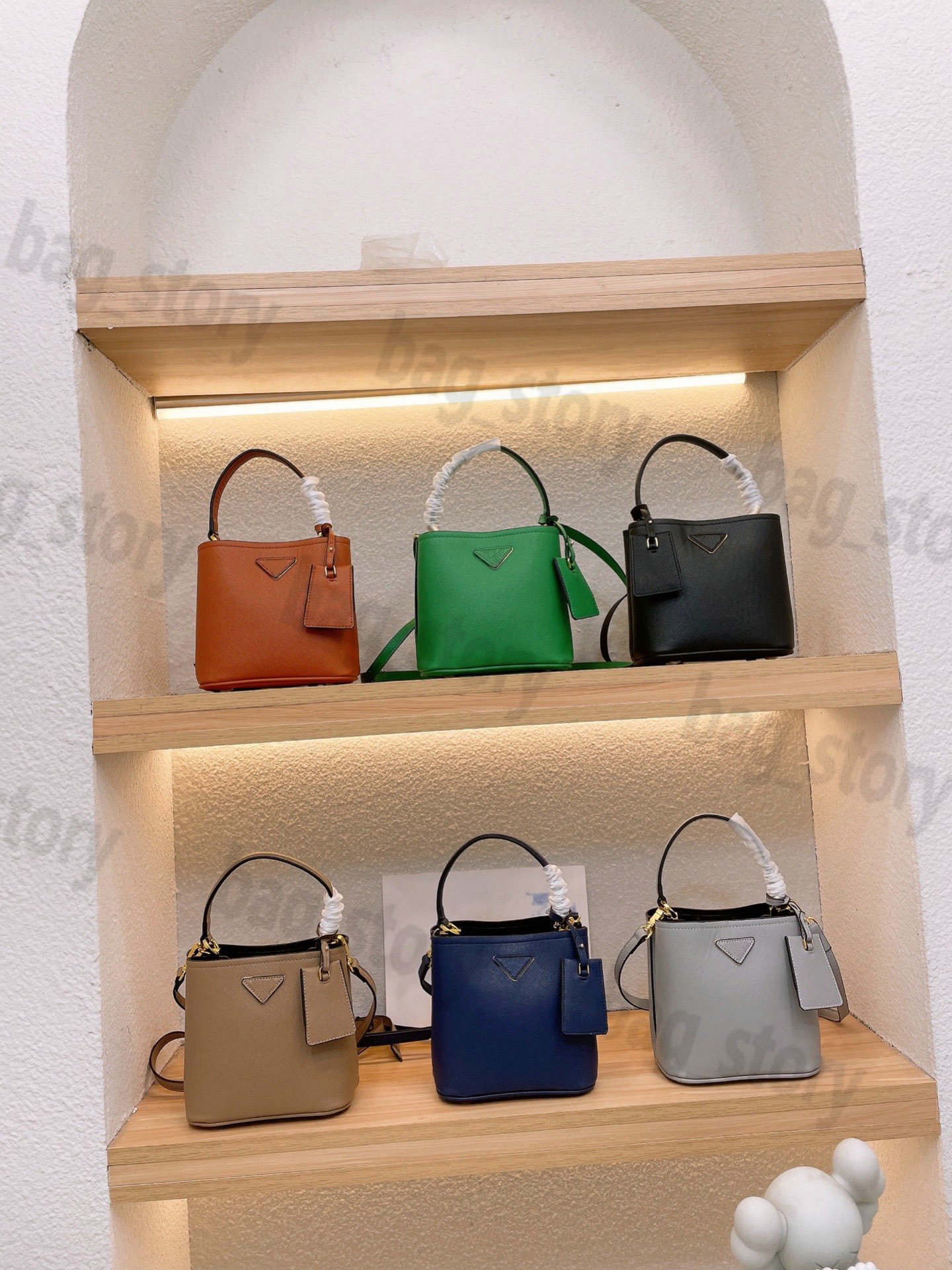 

Designer Saffiano Leather Double Bucket Bag Cuir Panier Diagonal Triangle Flap Messenger Handbag For Ladies Classic Limited Shoulderbag Cross Tote Wallet Purse