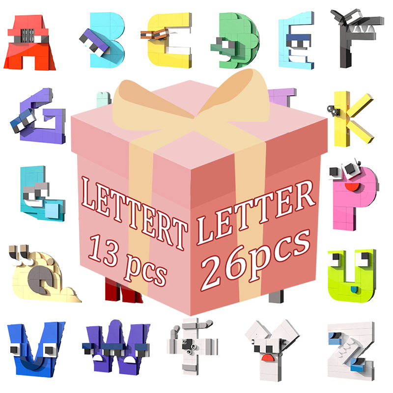 

Blocks Christmas Gifts 26 Style Alphabet Building Kit English Letters Lore Education DIY Model Bricks Kid Toys Fast Delivery 230107