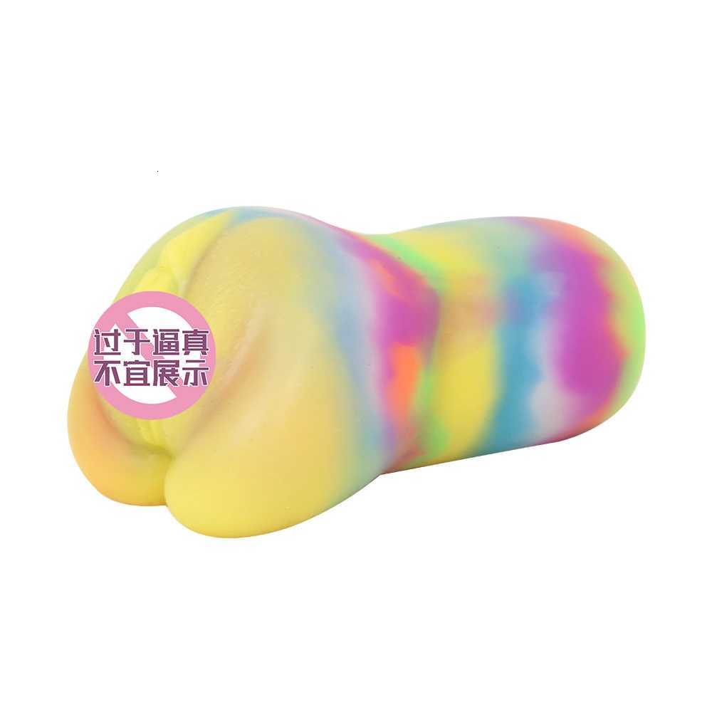 Toy Sex masturbator massager New Luminous Color Liquid Silicone Masturbation Cup Adult For Adults Men Famous Device Realistic Aircraft 36RA-image-835680503
