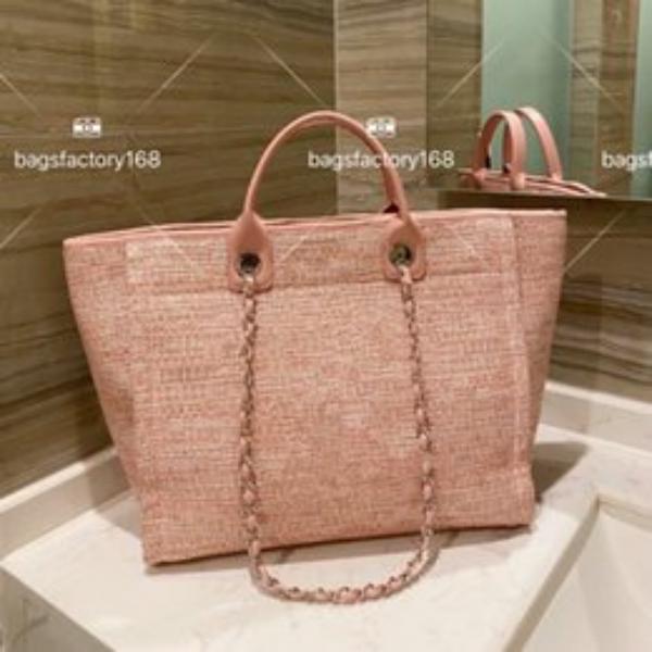 

Leisure style large capacity shopping bag beach bag solid color portable, No box