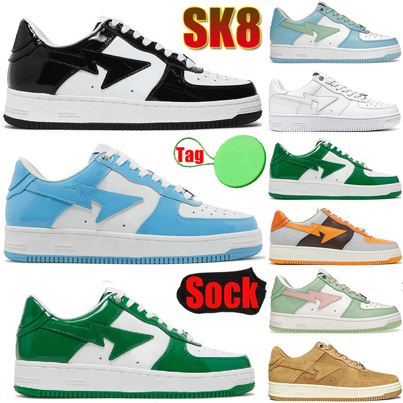

shoes designer women bapestas Designer SK8 Sta Casual shoes Men Women Bapestas ABC camo combo pink black white green red orange camouflage trainers sports, 27