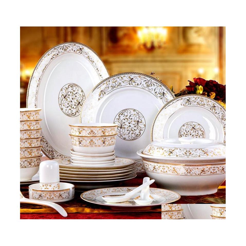 

Dinnerware Sets Fashion 60 Pcs Porcelain Dining Room Luxury Sun Island Dinner Plates Drop Delivery Home Garden Kitchen Bar Dhmne, Customize