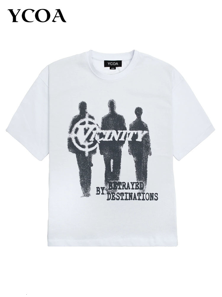 

Men s T Shirts T Shirt Oversized Hip Hop Cotton Short Sleeve Print Graphic Korean Fashion Tops Aesthetic Harajuku Y2k Streetwear Clothing 230109, White