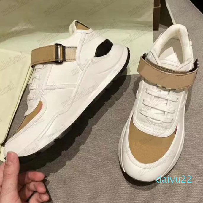 

2022 new fashion Check Logo Print Strap Sneakers Italy Designer Shoes Leather Luxurys Runner Trainers Lace-up Front Fastening Ankle Beige Casual Shoe top quality, For box fees only;dont pay it alone