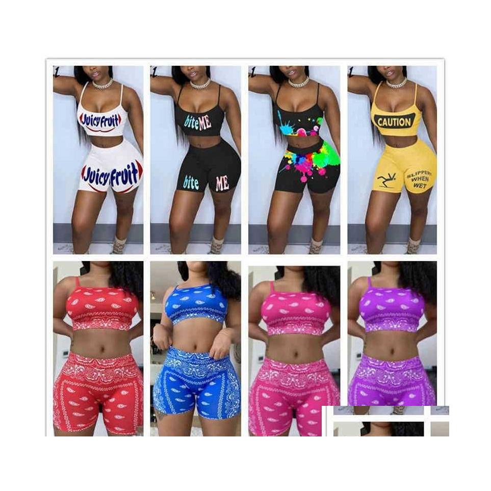

Women' Tracksuits Sexy Two Peice Set For Women Crop Top And Shorts 2 Piece Sets Womens Outfits Matching 2023 Drop Delivery Apparel C Dhedl, White