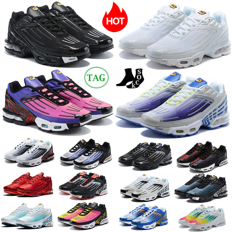 OG Tn Plus 3 Chaussures de course Femmes Triple Blanc Noir Violet Nébuleuse Laser Bleu Rouge Spider Bred Hyper Violet Cuir Gris Hommes Baskets Sp