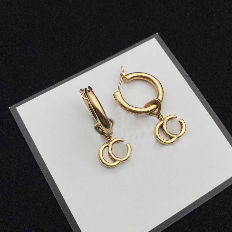 Women Fashion Designer Earring For Ladies Luxury Brand Gold Earrings Double G Letter Hoop Wedding Party Engagement Gift Earrings 2301092QS