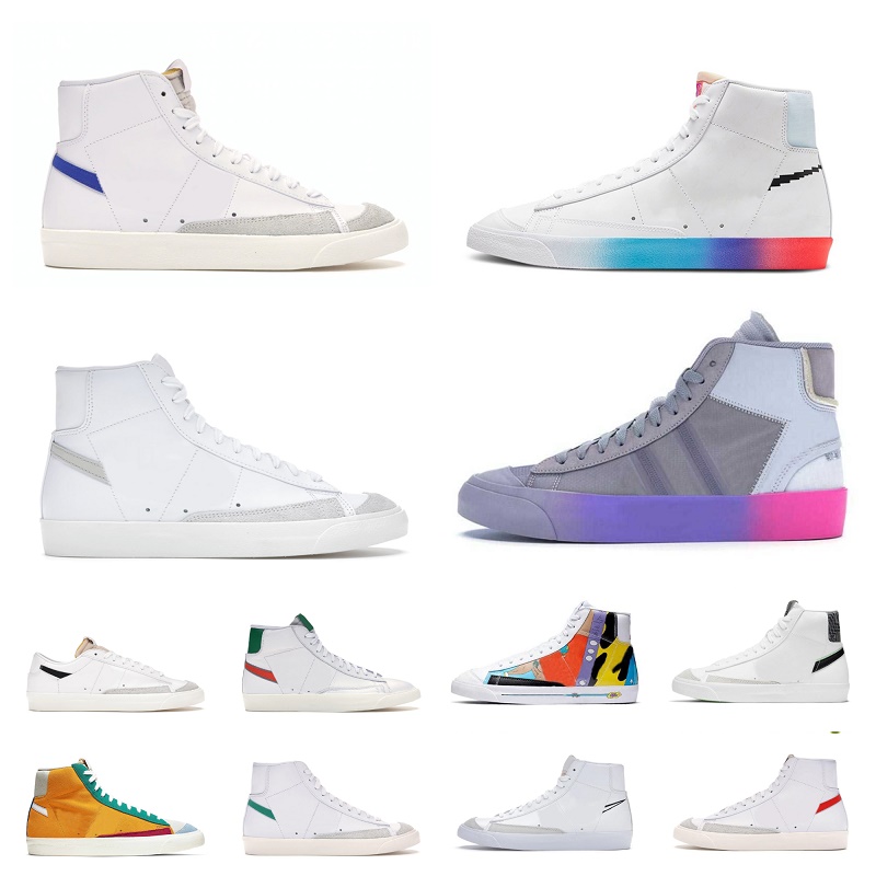 

2023 Blazer Mid 77 Vintage Jumbo Casual Shoes Men Women Blazers OG Black White Red Indigo Pine Green High Vintage Arctic Punch Trainers, Bubble package bag
