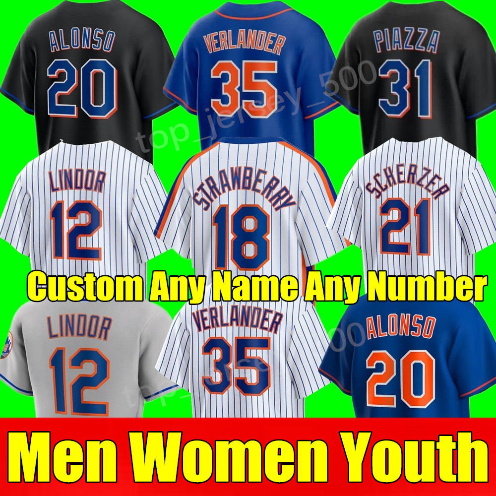 

S-4XL 2023 Justin Verlander Pete Alonso Baseball Jersey Francisco Lindor NY Edwin Diaz Kodai Senga Starling Marte Mets Strawberry Keith Hernandez Jeff McNeil, As shown in illustration