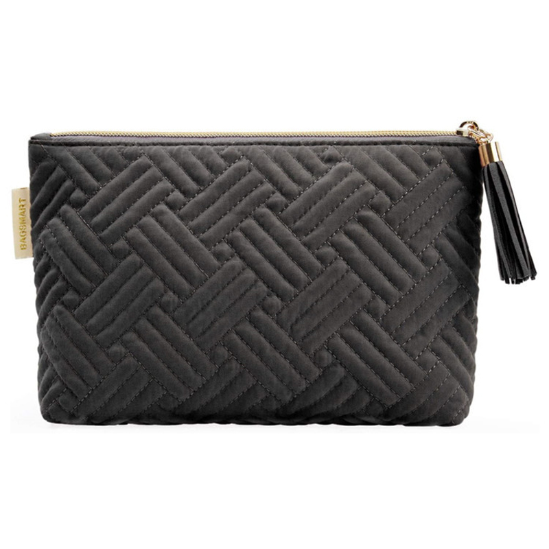 

10pcs Cosmetic Bags Women Velvet Geometry Large Capacity Ladder Shaped Protable Travel Bag, Multi