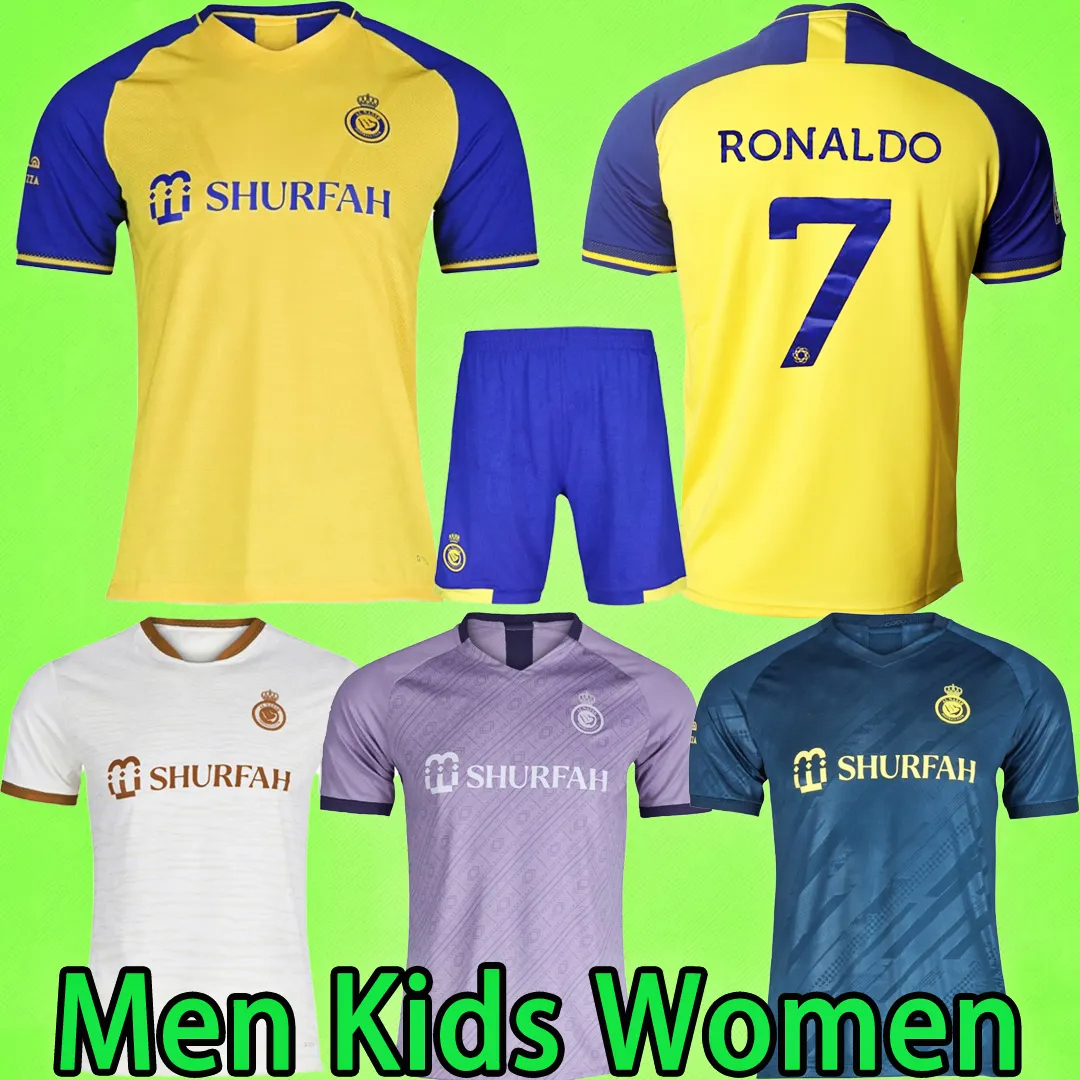 

22 23 Al Nassr FC soccer Jerseys Ronaldo Women Men Kids Kit uniform boys 2022 2023 Home CR7 boys Football shiirt T Al-Nassr away third fourth MARTINEZ Saudi Arabia, 22/23 men1