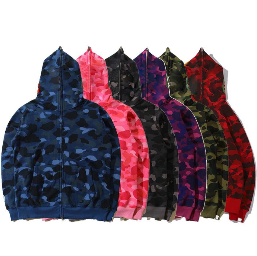 

Mens Designer Hoodies Men Women Stylist Jacket Hoodie Camouflage Print Sweatshirts with Letters For Male 6 Colors, Purple
