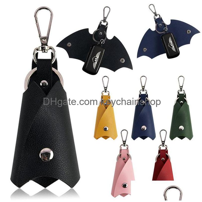 

Key Rings Pu Leather Bat Keychains Holder Mens Animal Pendant Chains Fobs Fashion Design Women Bag Charms Sier Metal Car Keyrings Ac Dhlp4