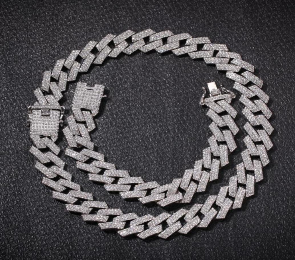 

20mm Cuban Link Chains Necklace Fashion Hiphop Jewelry 3 Row Rhinestones Cz Zircon Iced Out Necklaces For Men Drop 2308016