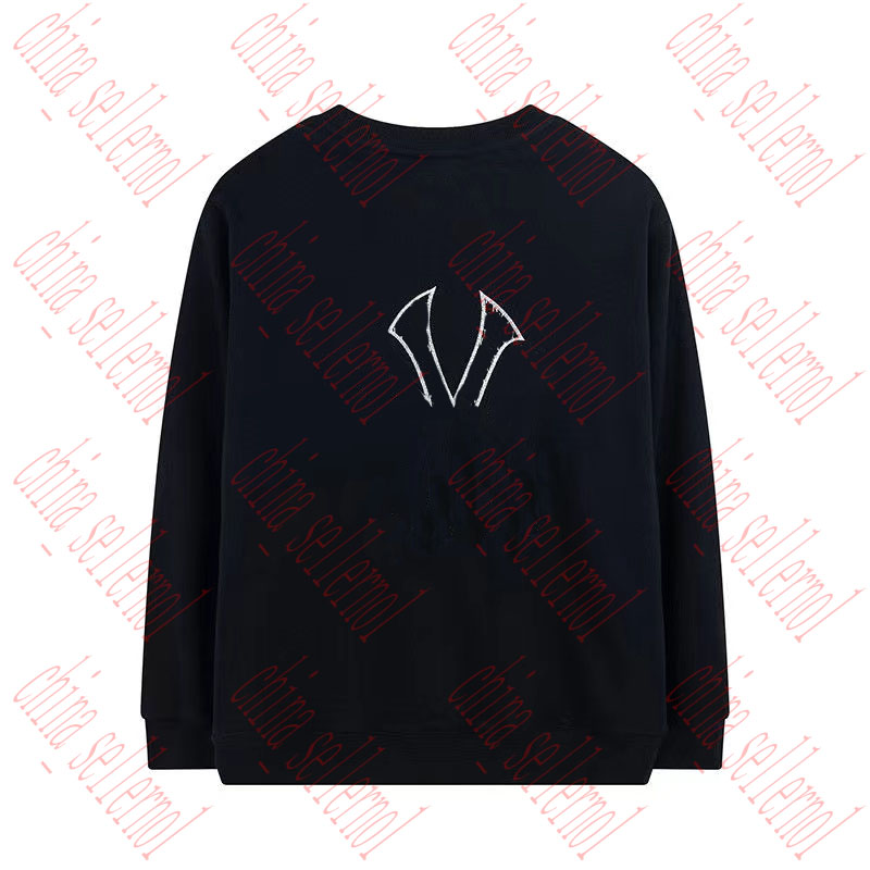 

Men's Sweatshirts hoodless sweater embroidered big logo loose round neck long sleeve men's and women's sports street fashion, White