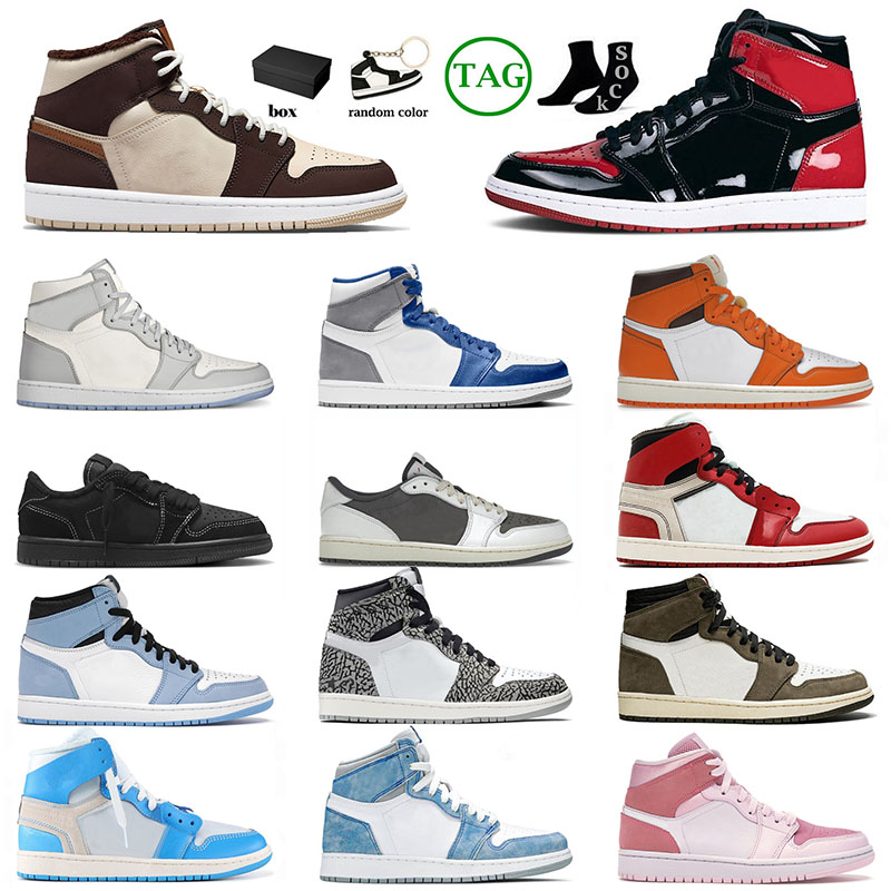 

1s University Blue Unc Basketball Shoes 1 Black Phantom Cream Dark Chocolate Cactus Jack Denim Starfish Sports Sneakers Air Jordans1 Jorde Jordam Jordon Jordens, B28 36-47 royal toe