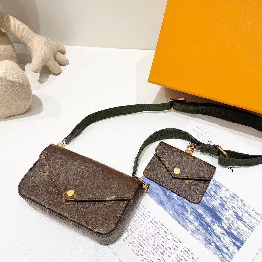 

fashionable new women's bag card bag two piece shoulder strap
