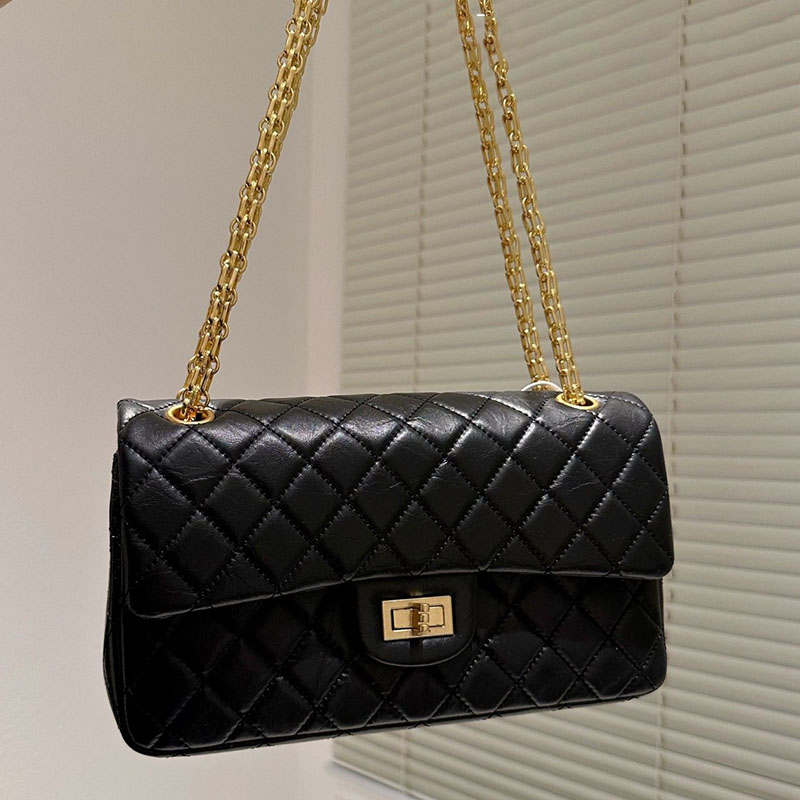 

CC Bag Shoulder Bags Classic Double Flap Women Versatile Shoulder Bag Elephant Grain Leather Quilted Diamond Lattice Luxury Designer Crossbo, Black