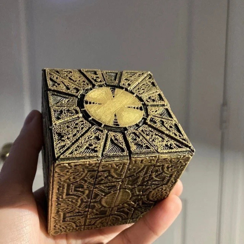 

Decorative Objects Figurines 1 1 Hellraiser Puzzle Box Moveable Lament Horror Terror Figures Film Serie Cube Fully Pinhead Prop Figurine Toy 230107