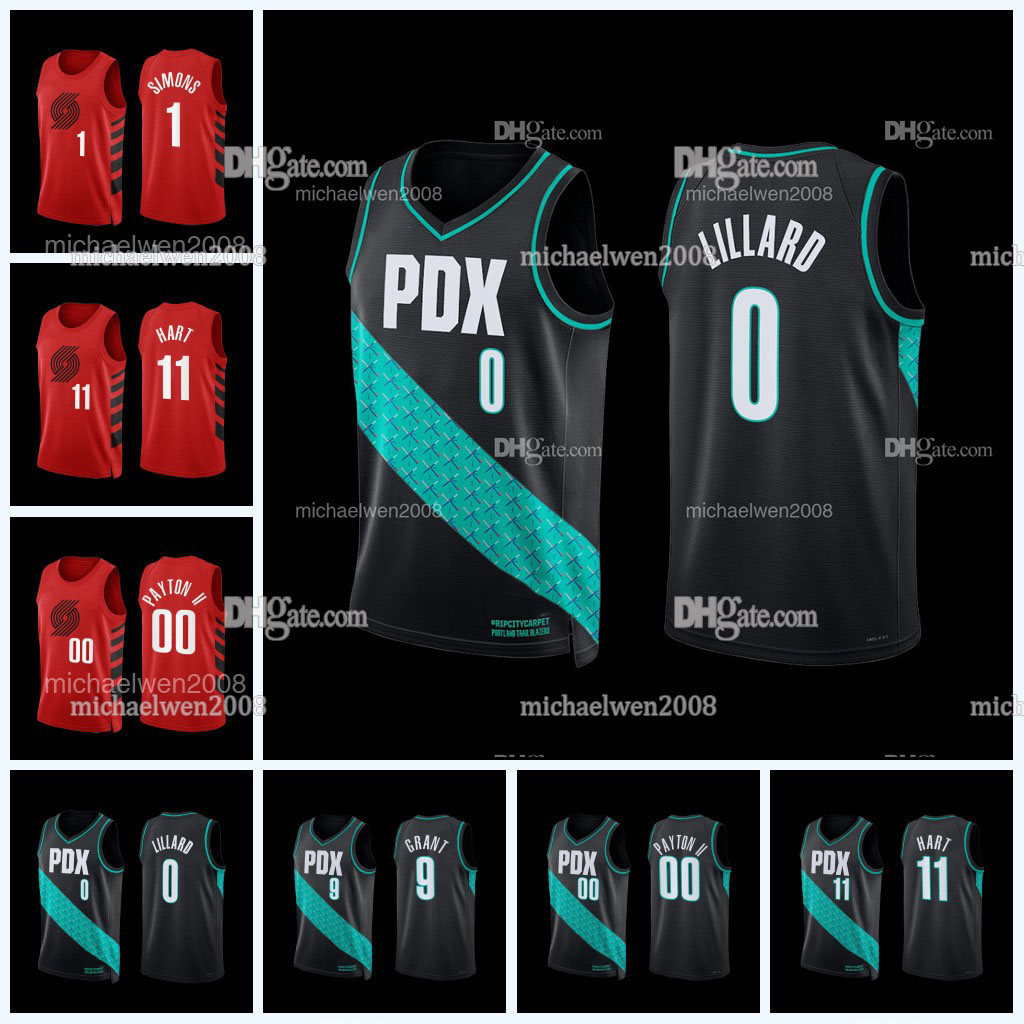 

Portland Damian Lillard Basketball Jersey Trail Blazers Jerseys Jerami Grant Scoot Henderson Jusuf Nurkic Cam Reddish Anfernee Simons Jabari Walker, Red