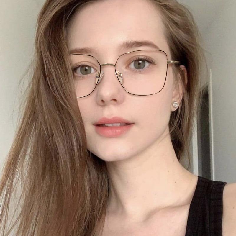 

Sunglasses NatuweCo Metal Women Glasses Anti Blue Light Eyewear Prescription Eyeglasses Optical Frame Spectacles Thin Pink Golden