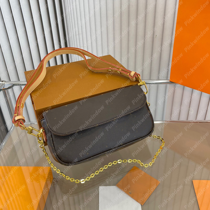 

2023 Fashion Shoulder Bags Women Designer Handbag Ivy Woc Chain Bag Mono Luxurys Designers Handbags Crossbody Bag Totes Purses Tote, Brown flowers