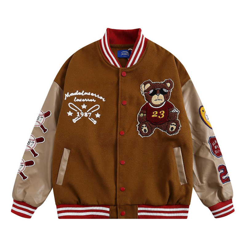 

and Men autumn  winter Jackets American retro hip hop Y2K loose men women thin baseball clothing street racing jacket 230107 3WML, Beige