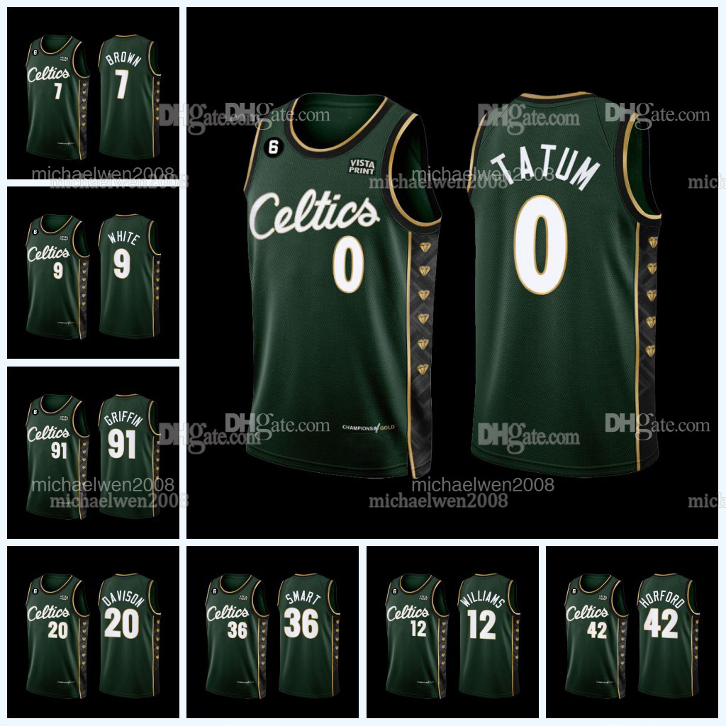 

Bostons 2022-23 City Basketball Jersey Celtics Jayson 0 Tatum 7 Brown Grant 12 Williams Robert 44 Williams III Marcus 44 Smart Derrick 9 White Al 42 Horford 6 Russell, Green