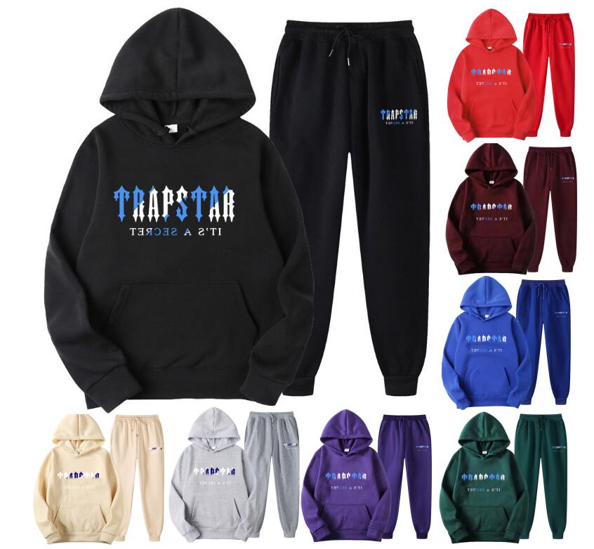 

Mens Tracksuits Trapstarter Hooded Tracksuits Printing Logo Fleece Jogging Set Casual Sportswear Women Sportswears Suit Plus Size, Extra shipping cost