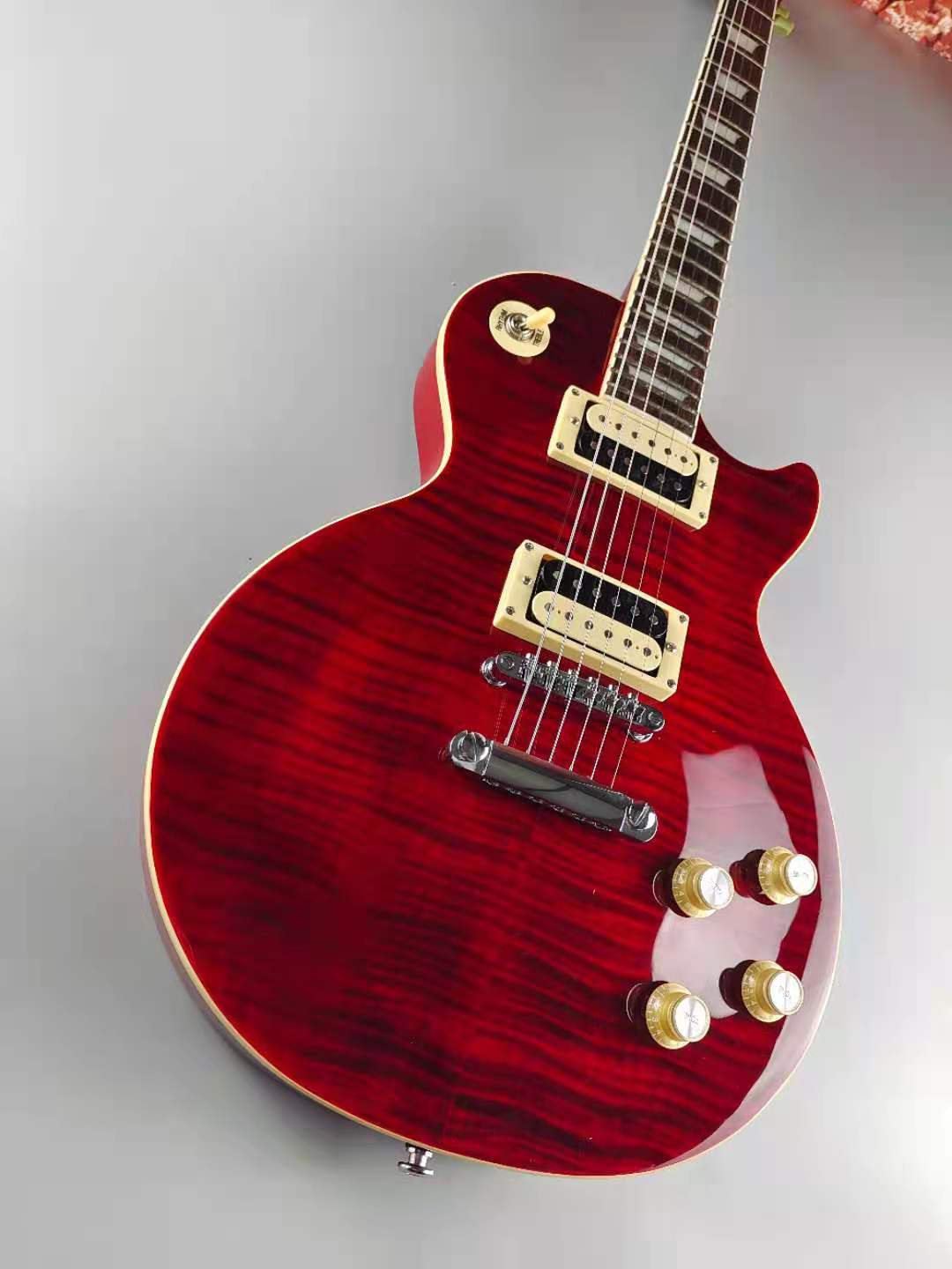 

Standard electric guitar mahogany wine red tiger pattern imported paint available