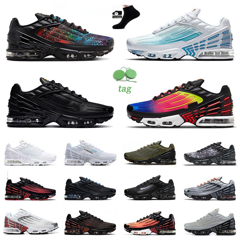 

designer mens womens running shoes plus tns classic Rainbow Black Blue Laser Blue Triple White Crimson Red Deep Royal Topaz Gold og sneakers trainers big size 12, A46 40-45 black iridescent