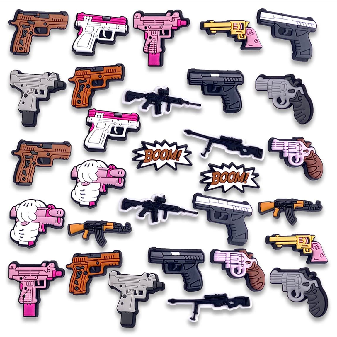 

Shoe Parts Accessories Gun Croc Charms For Adt Pvc Charm Pack Fit Clog Sandals Wristband Bracelets Decoration Boys Girls Party Suppl Ot1So
