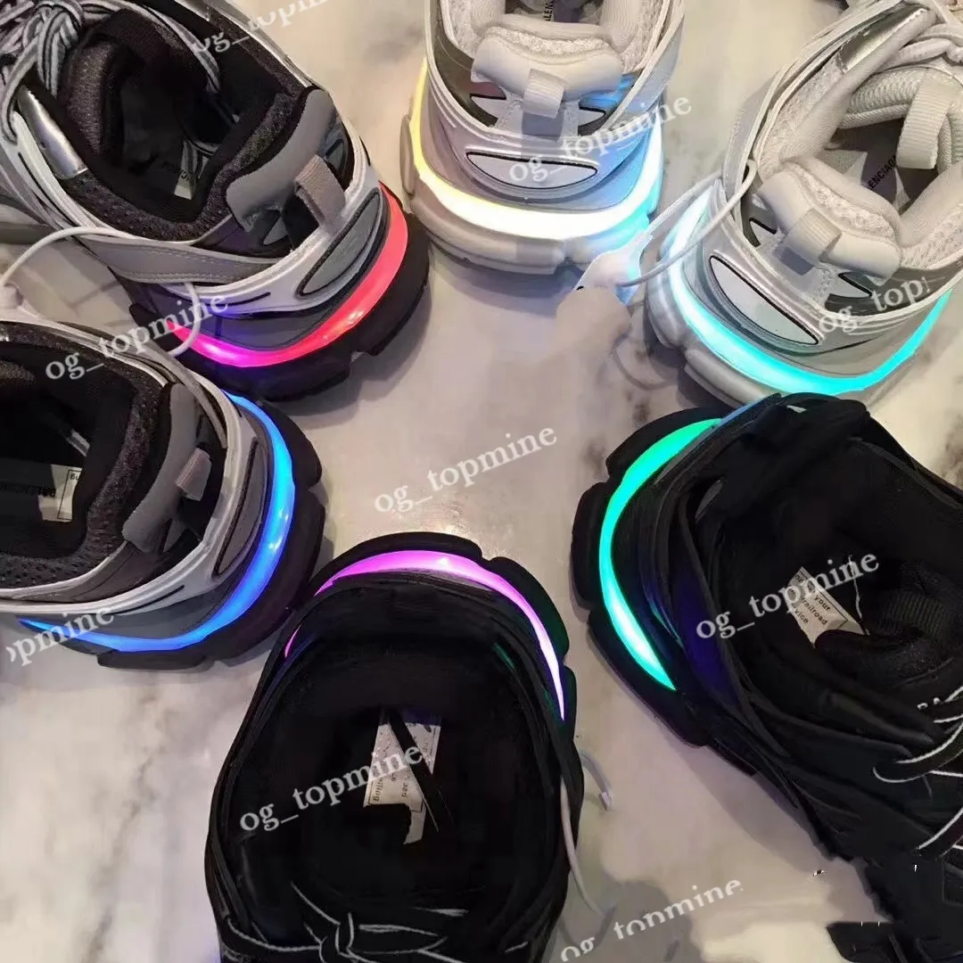 

With Box Designer Balencaigaitys Shoes Luxury Brand Designer Womens Mens Casual Shoe Track 3 3.0 LED Sneaker Lighted Gomma leather Trai wmew, 14