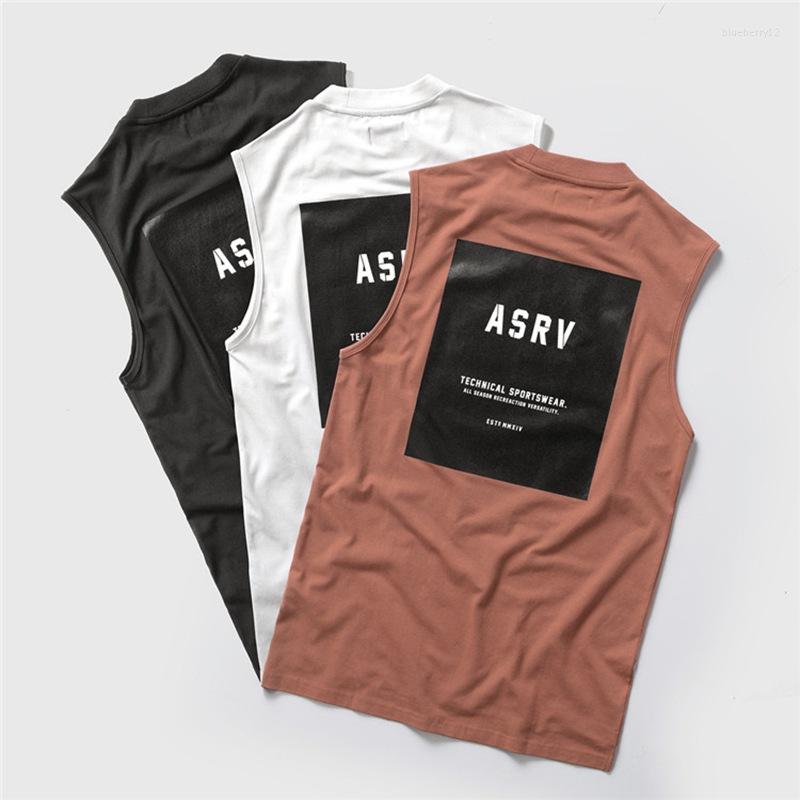 

Men's Tank Tops Summer Cotton Mens Vest Round Neck Wide Shoulder Sleeveless Top Fashion Fitness Men Sportswear Jogger Bodybuilding, Black