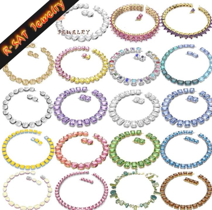

Chokers Original Swa Necklace Trend Bridal Jewelry Austria Crystal Trendys Gema Millenia Green Necklaces for Women With 2212071122876