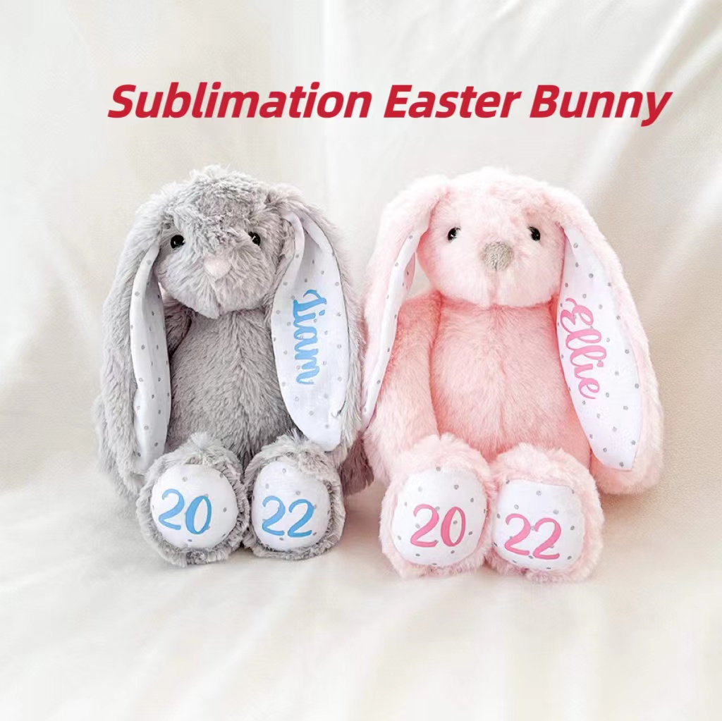 

Sublimation Easter Bunny Plush long ears Party Supplies bunnies doll with dots 30cm pink grey white rabbit dolls for children cute soft plush toys 001
