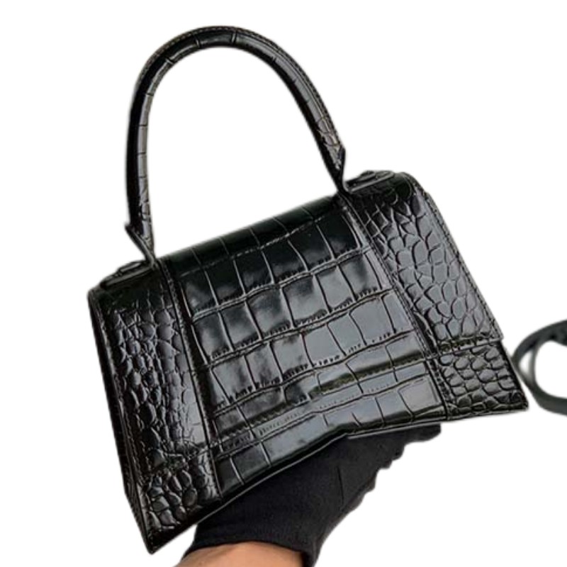 

Designer bags handbag Classic Animal Print Alligator Cross body Real Genuine leather With Serial Number Women Fashion mini Half moon hourglass bag Versatile, Black