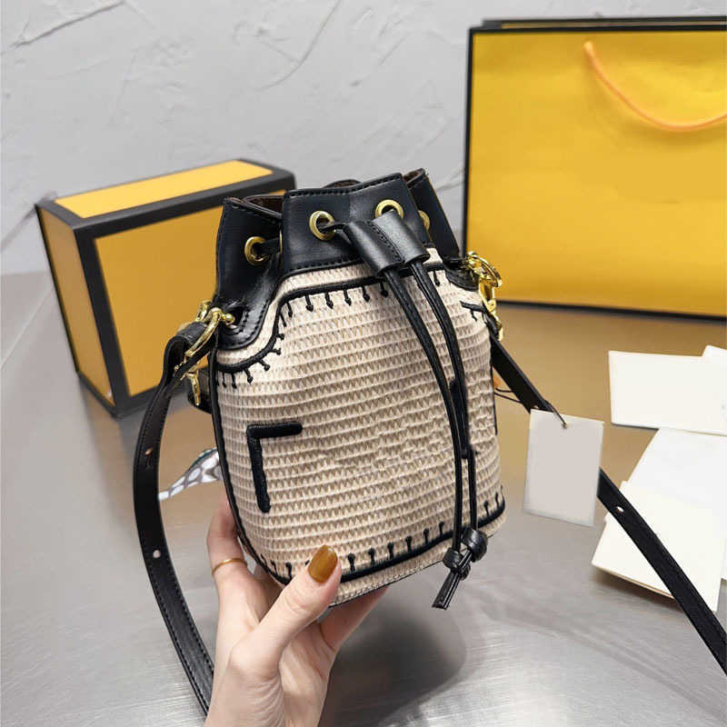 

Beach Bags Summer Designer bags Amber Mini Straw Tote Bag waist bag Women Woven Beach Drawstring Crossbody Bag Travel Shopping bucket 220719