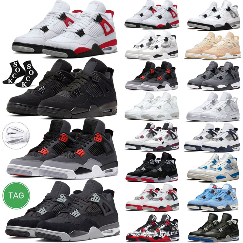 

Men University Blue basketball shoes Women jumpman 4s 4 Military Black Cat Sail Red Thunder White Oreo Infrared Lightning Cool Grey Royalty Desert Moss sneakers, Color # 31