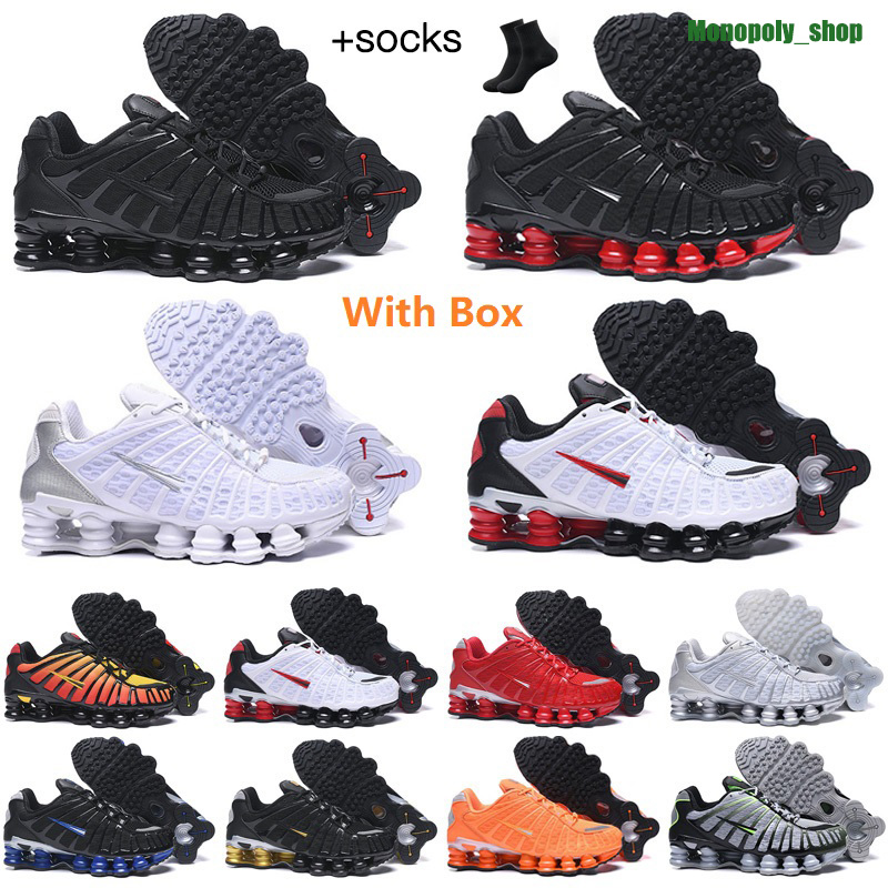 

shox tl r4 men women running shoes socks Triple Black White Silver Platinum Chrome Gold Wolf Grey Lime mens womens trainers sports sneakers runners, Color 2