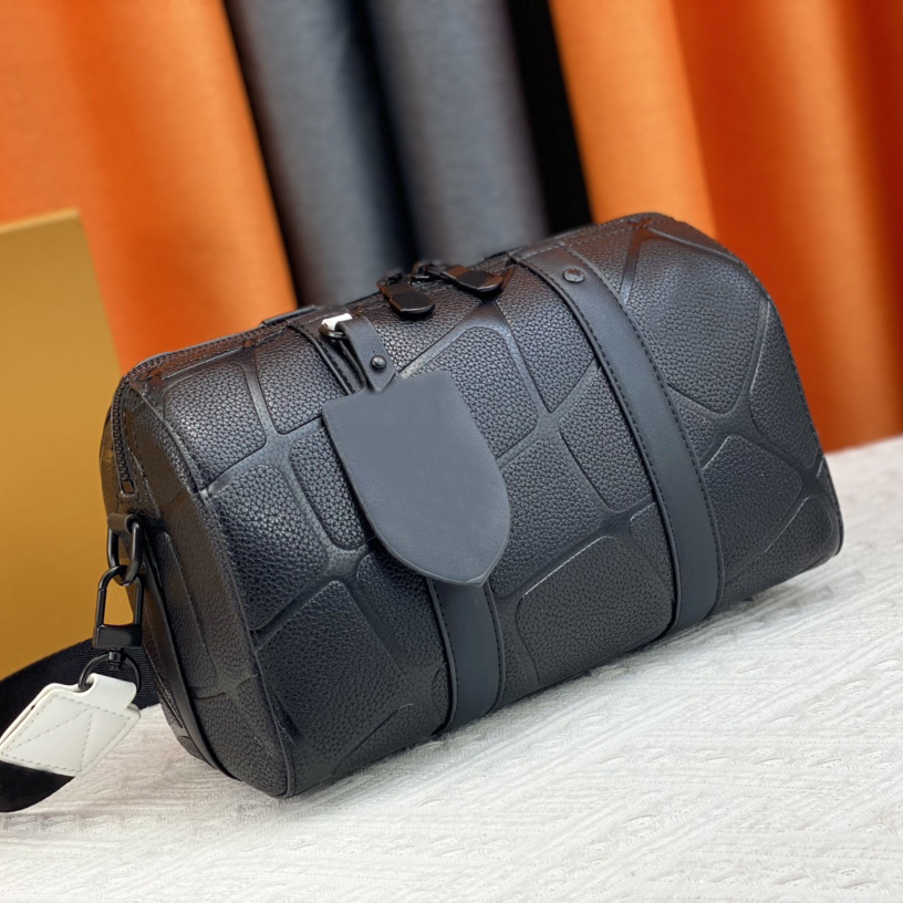 

7A Designer City Keepall Bags Calf Leather Mens CrossBody Handbags Fashion Jacquard Strap Purse, Green