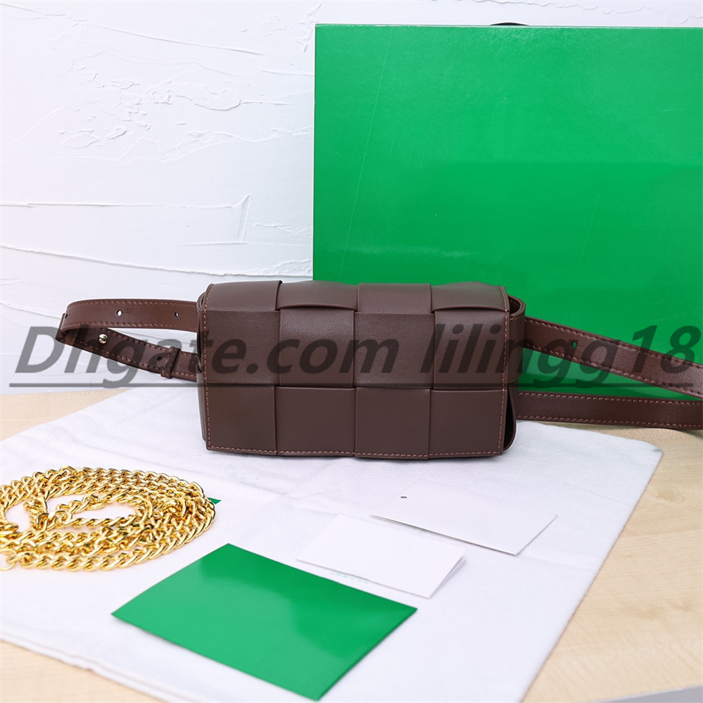 

High quality shoulder bag Fashion woven leather waist bags Luxury designer medium size bags Women's cross body purses