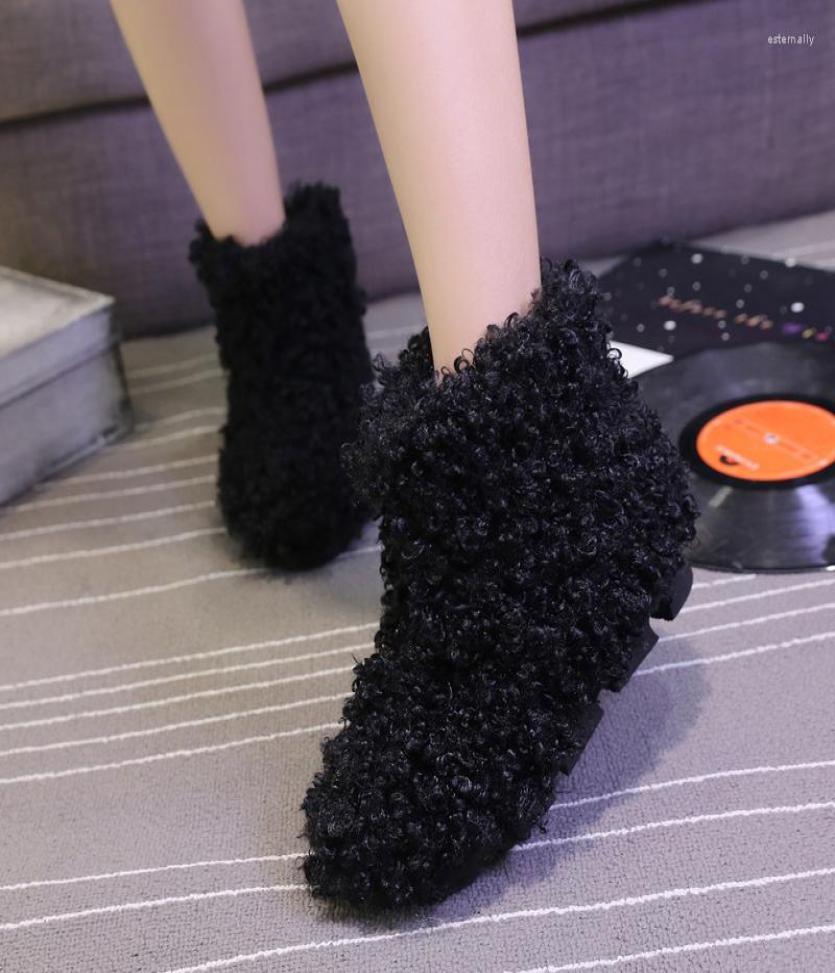 

Boots SWYIVY Woman Snow Shoes Mid Calf Velvet Fur 2022 Winter Warm Laides Cotton Padded Snowboots Female8828434, Black