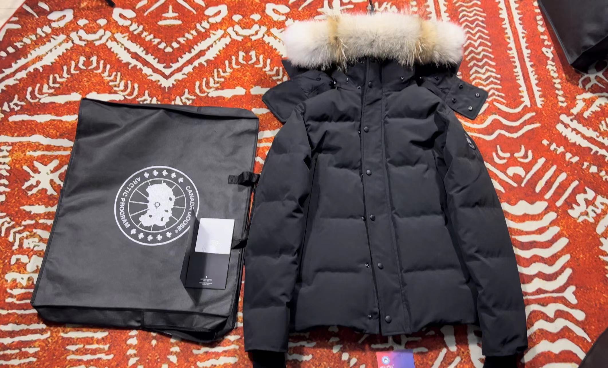 Men's coat large size jacket windproof waterproof hat plush Wolf hair