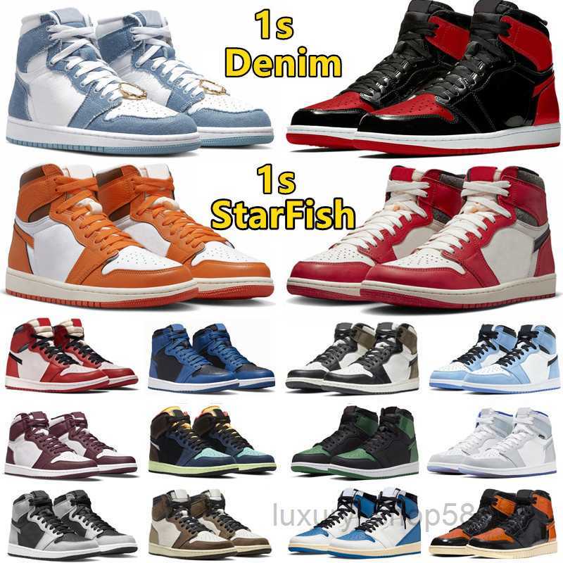 

1 1s Mens Basketball Shoes Bred Patent Unc Blue Dark Mocha StarFish Lost Found Denim Light Bone Shadow 2.0 Chicago Grey Fog Bio hack Men Women Trainers Sports Sneakers, Color#11
