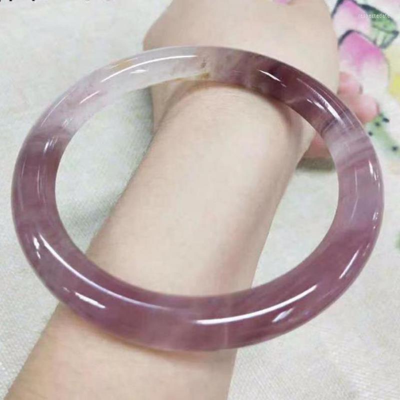 

Bangle Natural Violet Jade Women Handmade Bracelet Healing Jewelry Real Chinese Hetian Jades Stone Hand Carved Round Bangles