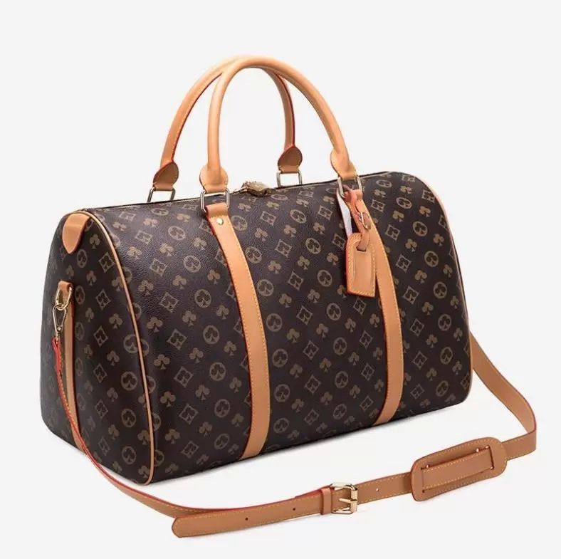 

Luxury Fashion Men Women High-quality Travel Duffle Bags Brand Designer Luggage Handbags Large Capacity Sport Bag Size54CM GGs Louiseity 1 Viutonity LVS YSLitys, Black flower