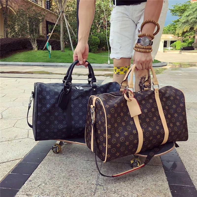 High Quality Luxury Duffel Bags CARRY ON ALL BANDOULlERE 55 CM Women Travel Bag Men Classic Rolling Softsided Suitcase-image-862459330